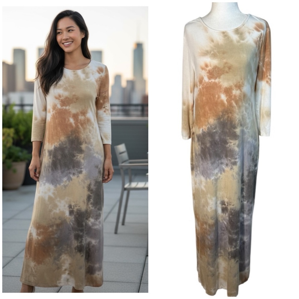 CATO's Perfect Fall transition Bohemian Soft Spring Maxi Dress Size Medium